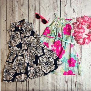 2 Floral Hawaiian style light weight dresses